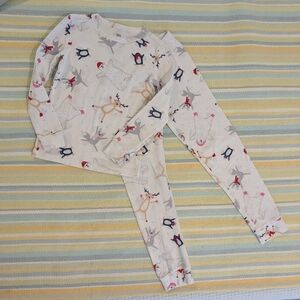 ⭐ Gymboree Winter Snow Print Knit Pajamas PJS Set Size 7